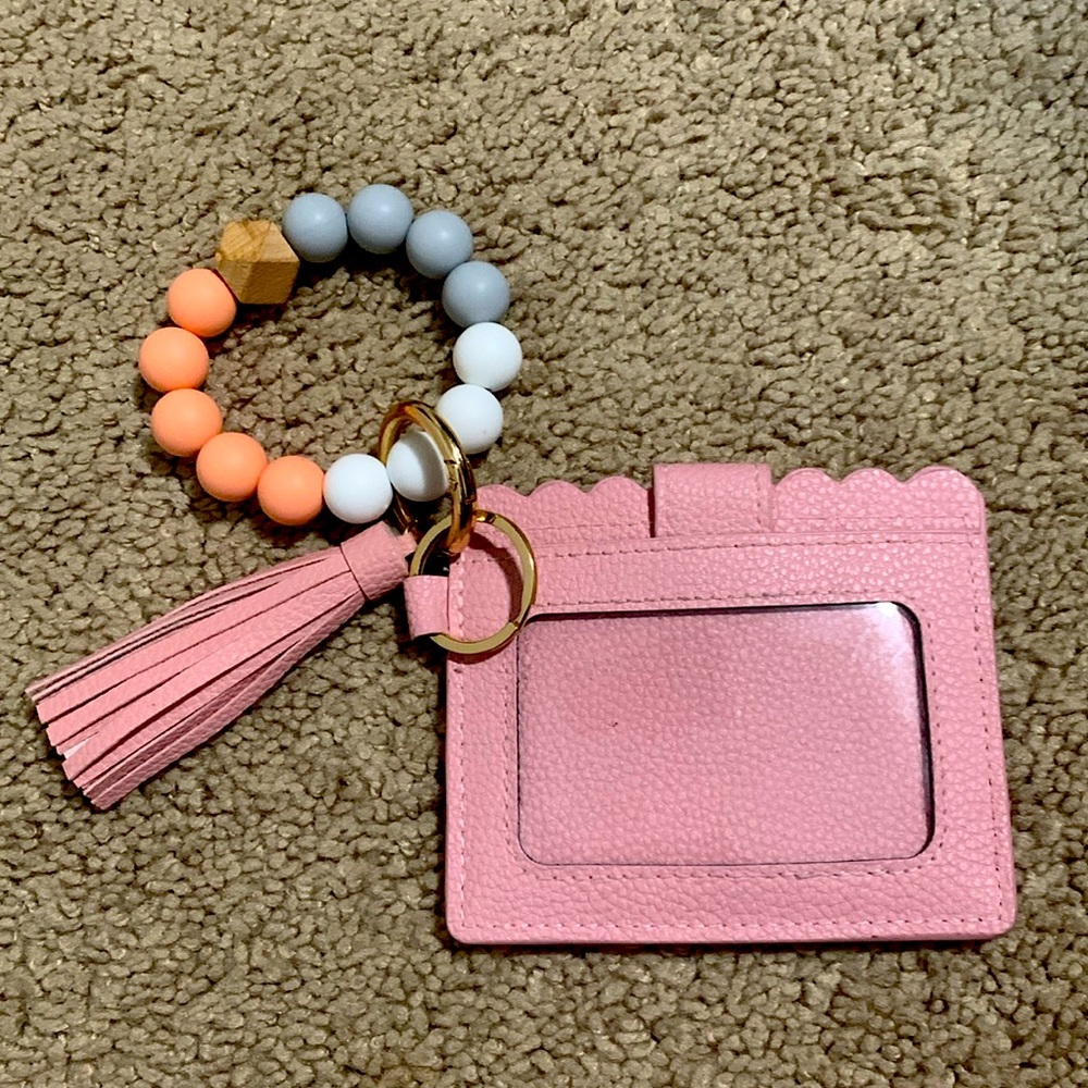 Pretty pink wristband, small sized wallet